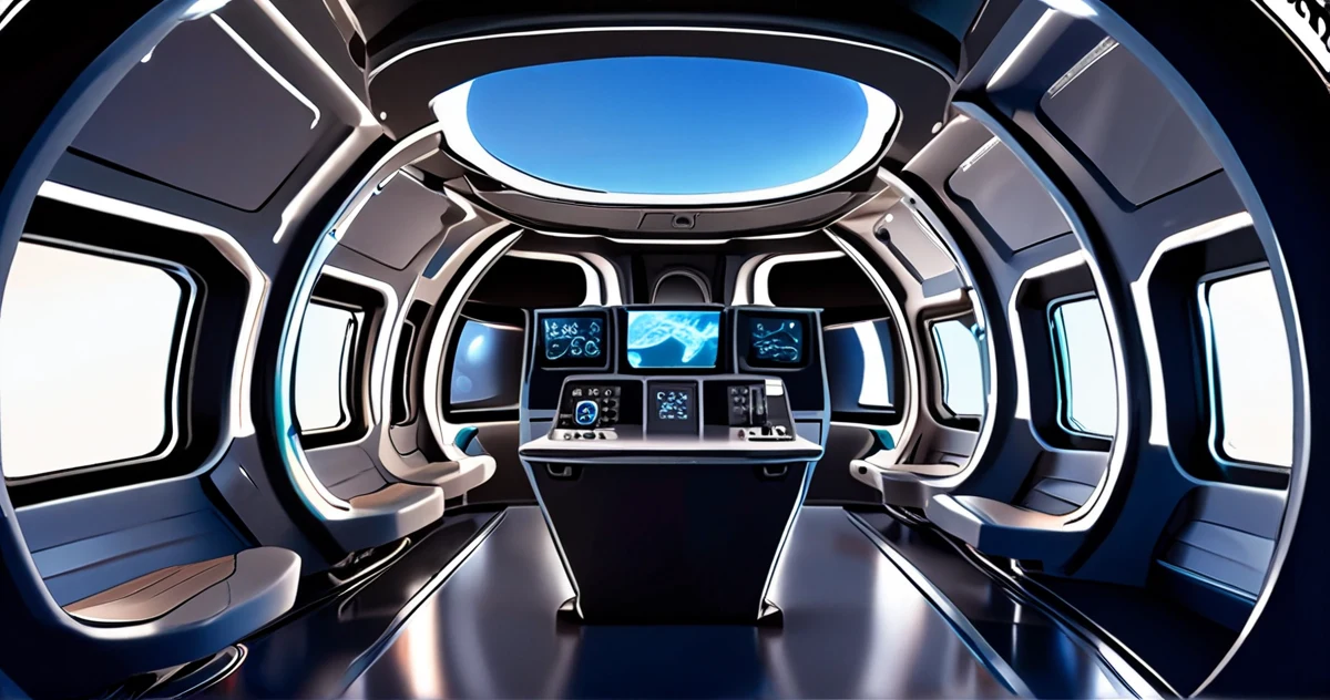 Interior view of a space tourism cabin