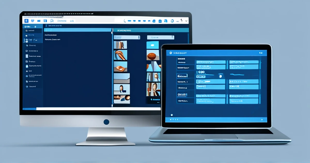E-learning platform interface with different types of content
