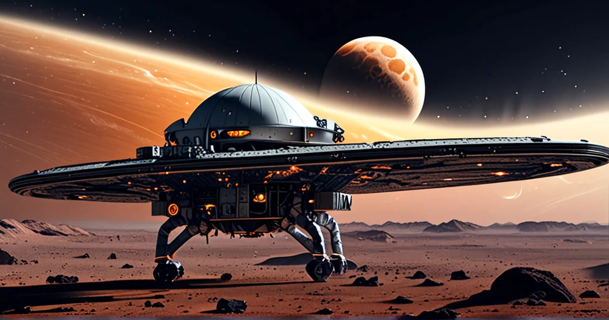 Concept d'installation ISRU sur la Lune : des miroirs solaires concentrent la chaleur pour extraire l'oxygène du régolithe, a
