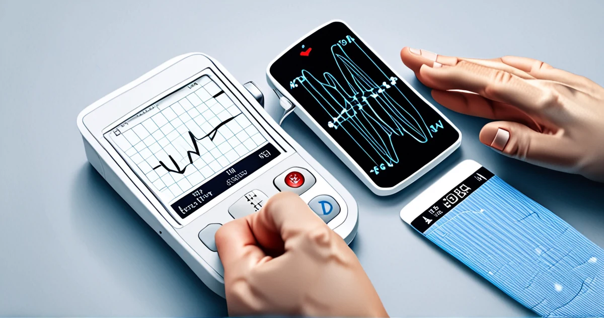 Le contraste visuel entre le Holter traditionnel et un patch ECG moderne symbolise l'évolution technique, mais pas nécessaire
