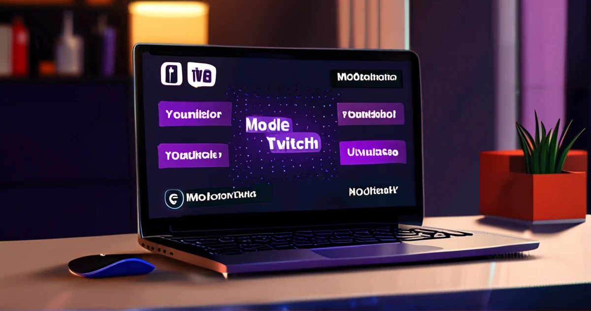 Représentation visuelle de l'IA modérant un flux en direct sur Twitch ou YouTube